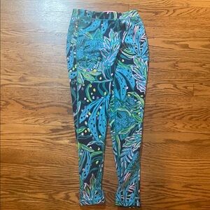 Lilly Pulitzer Kids Leggings - Blue and Green Tropical Print